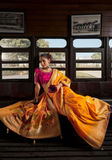 Sneha burgundy Banarasi silk saree
