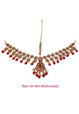 Parure Mariée rouge doré Sridevi 9 pcs