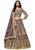 lehenga taupe brodé invité mariage tenue indienne chic