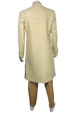 Sherwani mariage beige doré Ranbir