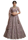 lehenga mauve mariage brodé tulle soie narkis fashion soraya