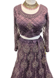 Lehenga Saesha - Mauve brodé - Narkis Fashion