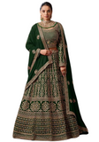 Lehenga mariée vert émeraude Mahjabeen