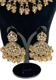 Parure indienne Roshni Champagne avec collier boucles tikka et coffret