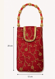 Pochette téléphone rouge de 12 × 20 cm