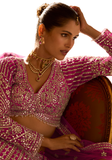 Tenue indienne mariage rose broderies