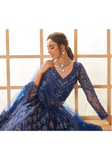 Lehenga nuptial bleu saphir Nirosha