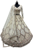 Lehenga Zaya – Ivoire Beige Brodé