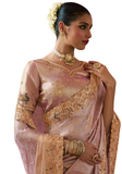Sari Vaidehi Mauve doré Kanjivaram Brodé 