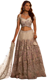 lehenga mariage ivoire rosé brodé main Iraaya