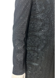 Détails broderies sherwani noir Farhan col mao