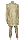Vue de dos du sherwani Akshay doré – motifs brocart raffinés