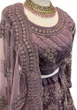 Lehenga Saesha - Mauve brodé - Narkis Fashion