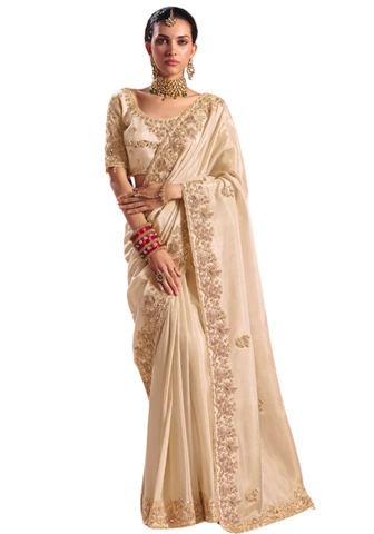 Sari Mariage Beige Champagne - Sarisha - Narkis Fashion