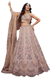 Lehenga Ridhima Beige – Ensemble brodé tulle et sequin