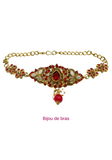 Parure Mariée rouge doré Sridevi 9 pcs