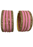 Bracelets indiens rose pastel et doré Zoya pour les deux mains