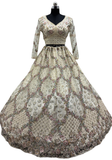 Lehenga Zaya – Ivoire Beige Brodé