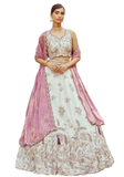 Lehenga ivoire rosé mariage indien élégant