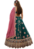 lehenga vert rose mariage brodé georgette narkis fashion