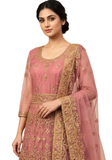 robe indienne rose poudré broderie dorée amisha narkis fashion