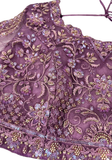Sari Anita - Chiffon shimmer Prune et Lilas - Narkis Fashion
