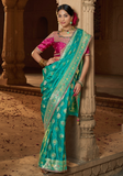 Sneha burgundy Banarasi silk saree