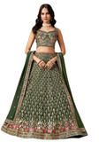 Lehenga Ramya vert – ensemble de cérémonie brodé