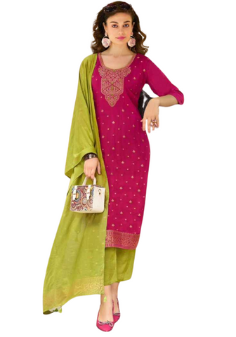 Salwar classic rose Abilasha - Tailles 38 et 44