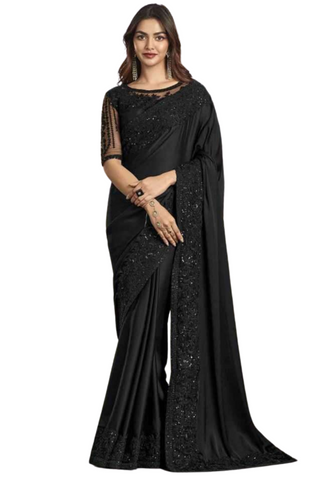 Stylish sari noir Achita