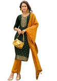 Salwar classic vert Akansha - Tailles 38 et 44