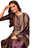 Parina Purple Silk Salwar - Size 44