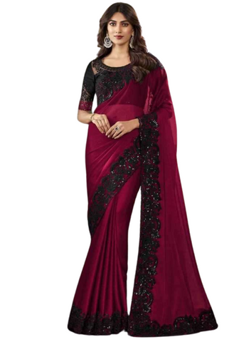 Stylish sari rouge et noir Akira