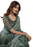 Bluish gray Bollywood saree Daya