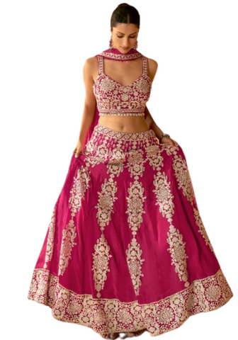 Lehenga tendance rose rani Anaisha