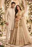 Matching Couple Ivana & Aviraj – Ivoire, Beige & Doré