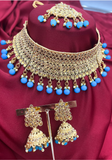 Parure bijou bleu doré Brinda