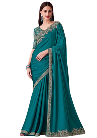 Bluish gray Bollywood saree Daya