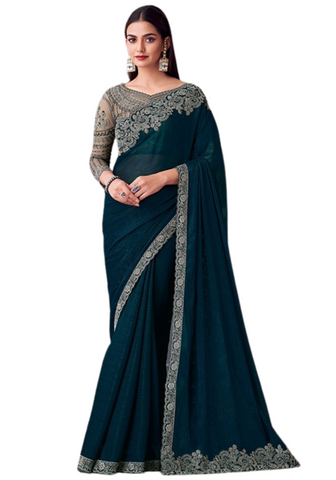 Bluish gray Bollywood saree Daya