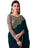 Bluish gray Bollywood saree Daya