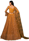 Lehenga nuptial jaune doré Eshika