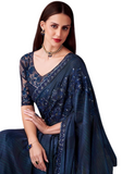 Bluish gray Bollywood saree Daya