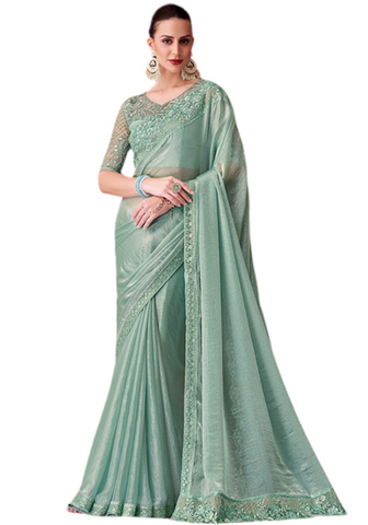 Bluish gray Bollywood saree Daya