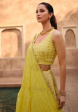 Lehenga designer jaune Fadila