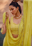 Lehenga designer jaune Fadila