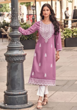 Ensemble salwar mauve Farah - Tailles 40 et 42