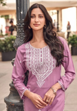 Ensemble salwar mauve Farah - Tailles 40 et 42