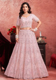 Lehenga chic mariage baby rose Fazna