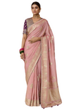 Sari soie mariage bois de rose Geetha