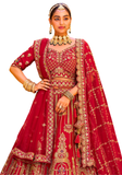 lehenga Hemalatha ceinture et pompons décoratifs dorés